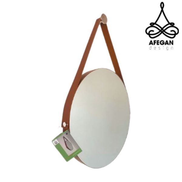 Espelho Decorativo Redondo 40 cm   COR	CARAMELO