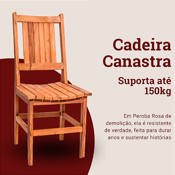 Cadeira Rústica Canastra em Madeira Maciça de Demolição.