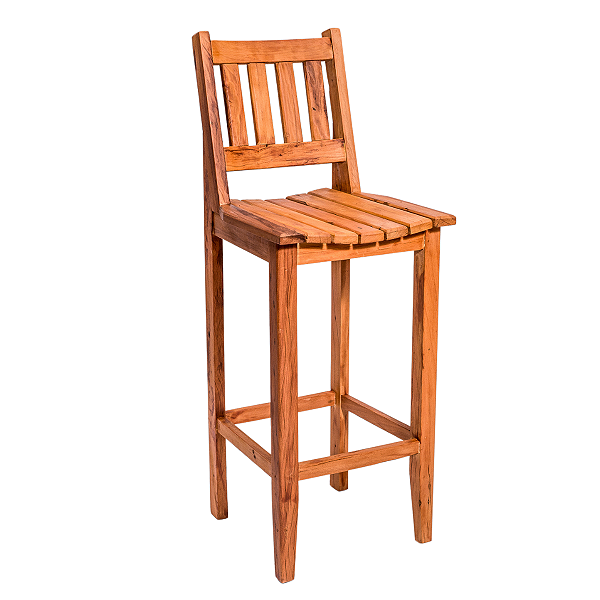 Banqueta Rústica Fortaleza em Madeira Maciça de Demolição