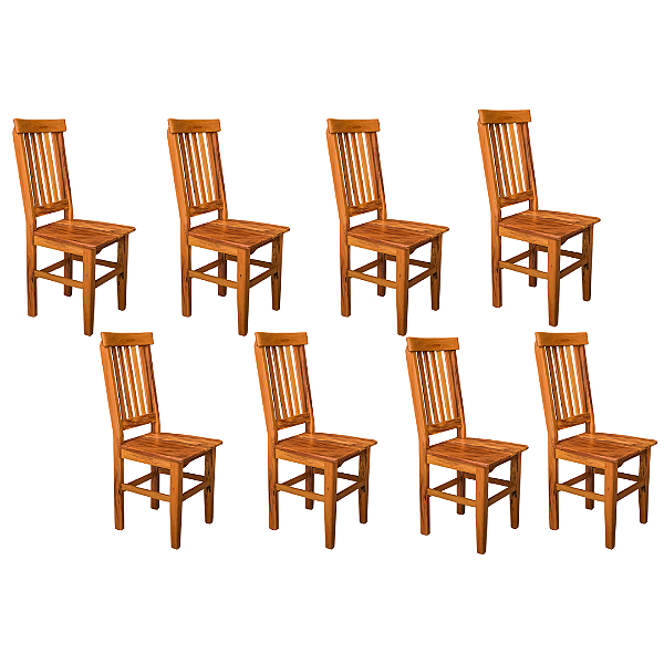 Kit com 8 Cadeiras Rústicas Mineira em Madeira Maciça de Demolição