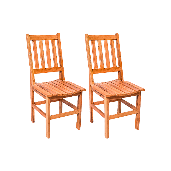 Kit com 2 Cadeiras Rústicas Fortaleza em Madeira Maciça de Demolição