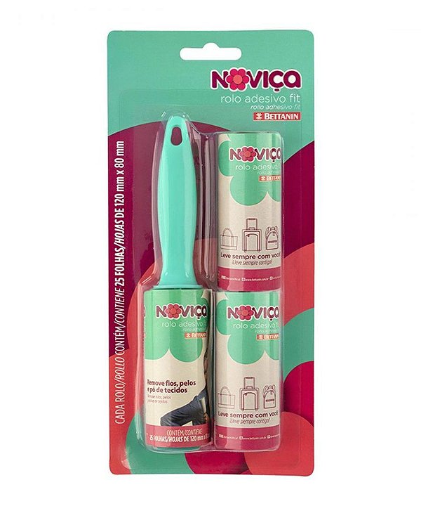 Rolo Adesivo Fit (Pequeno) Noviça + 2 Refis 25 folhas 120 mm x 80 mm - Bettanin