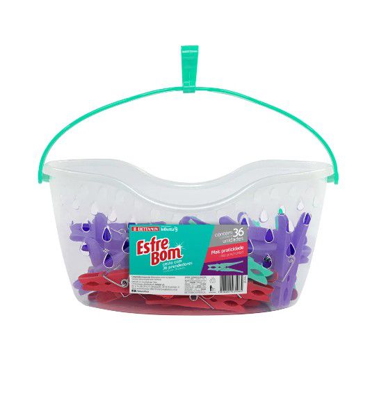 Cesto com 36 Prendedores de Roupa EsfreBom - Bettanin