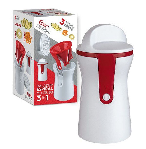 Ralador Espiral Multiuso 3 em 1 Vermelho - Euro Home