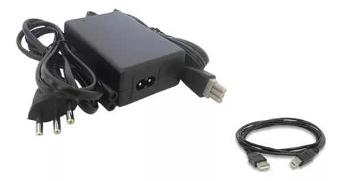 Fonte Para Impressora Hp Psc 1410 Plug Cinza + Cabo Usb