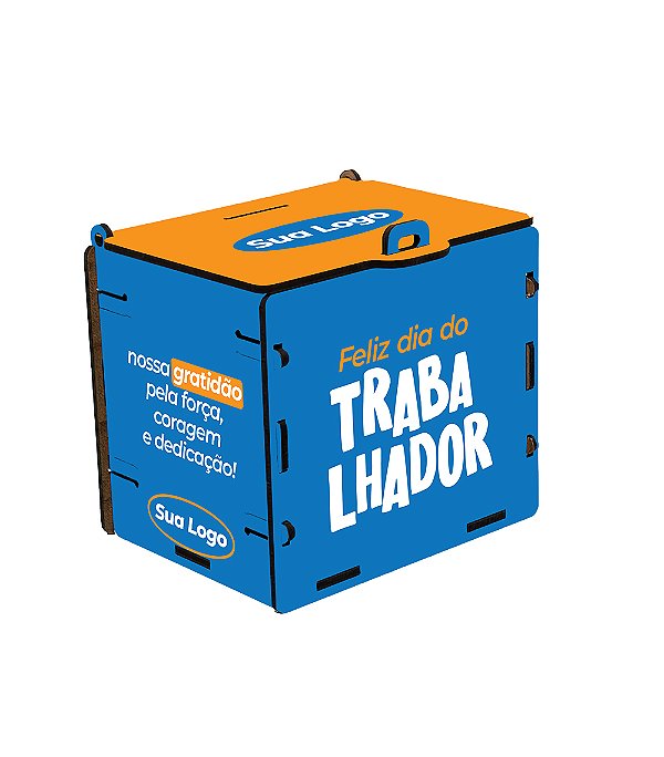 Caneca Cerâmica 300ml com Caixa Cofre - Dia do Trabalhador