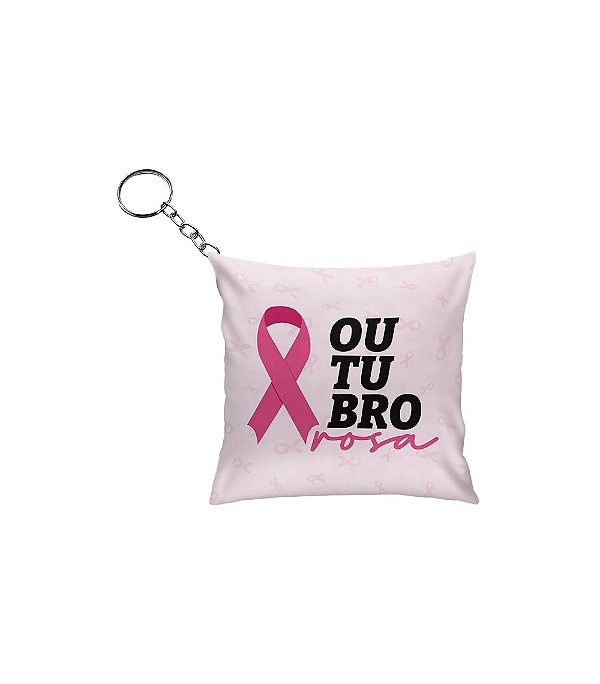 Chaveiro Almofada Personalizado - Outubro Rosa