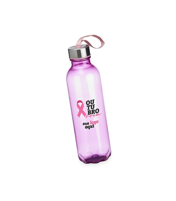 Garrafa Plástica 650ml Personalizada - Outubro Rosa