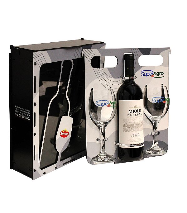 Kit Slot Vinho Miolo Reserva com 2 Taças