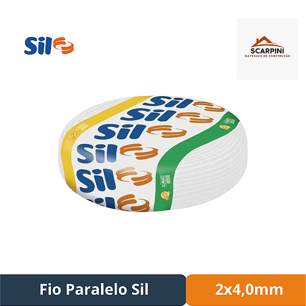Fio Paralelo Sil - 2x4,0mm - 100 Metros