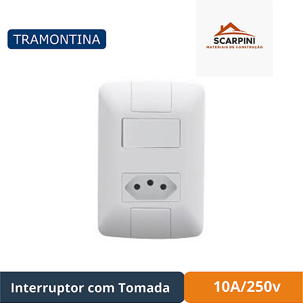 Interruptor 1 Seção Simples com Tomada 10A Tramontina