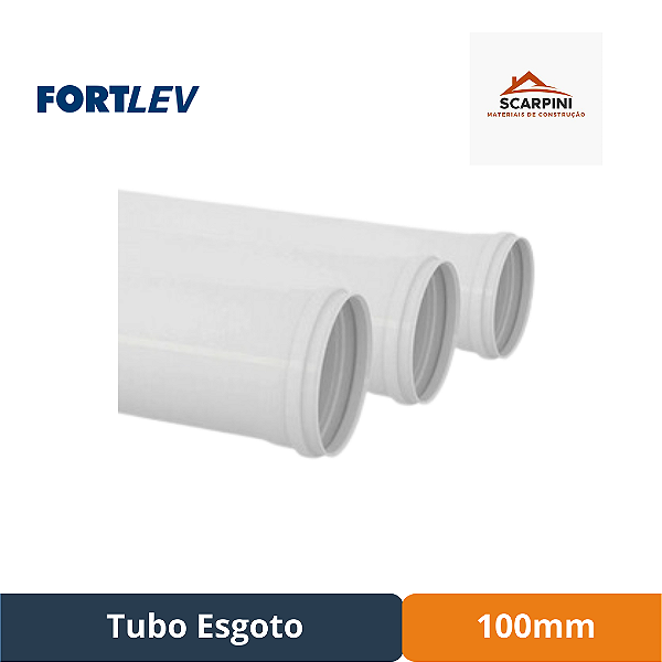 Tubo Esgoto 100mm - 6m - Fortlev