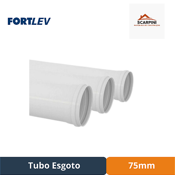 Tubo Esgoto 75mm - 6m - Fortlev