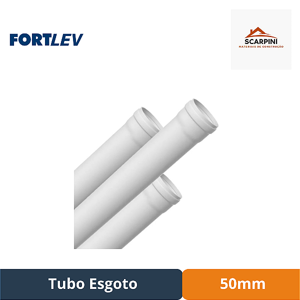 Tubo Esgoto 50mm - 6m - Fortlev