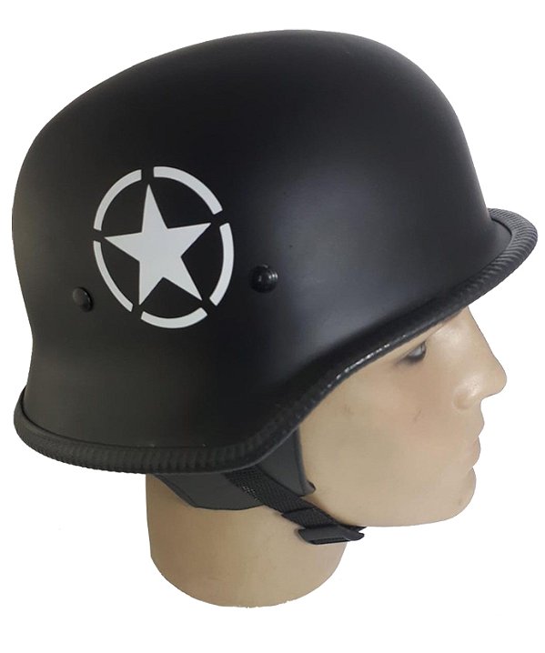 Capacete Custom M34 - Preto Com Estrela - M34033