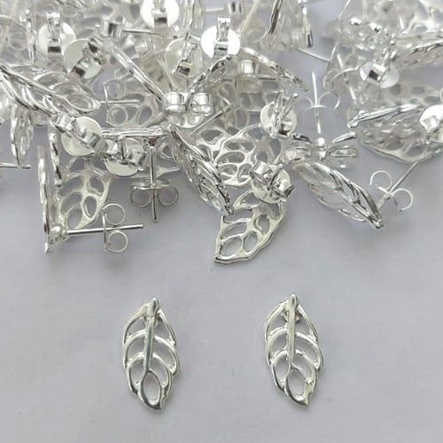 BRINCO FOLHEADA A PRATA COM 50 MILÉSIMOS + VERNIZ DIAMOND - BRINCO DE PINO FOLHA 6MM (PRA363) PRBR000098