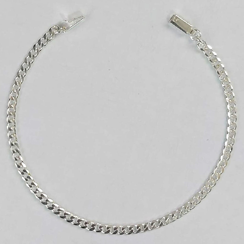 PULSEIRA FOLHEADA A PRATA COM 50 MILÉSIMOS + VERNIZ DIAMOND 20CM PRPS000049
