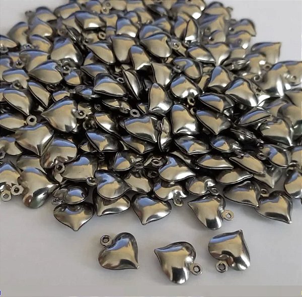 ACESSÓRIO EM AÇO INOXIDÁVEL 316L - CORAÇÃO TAMANHO 10X10MM(1CM) COMPOSIÇÃO 100% AÇO INOXIDÁVEL ACAC000003