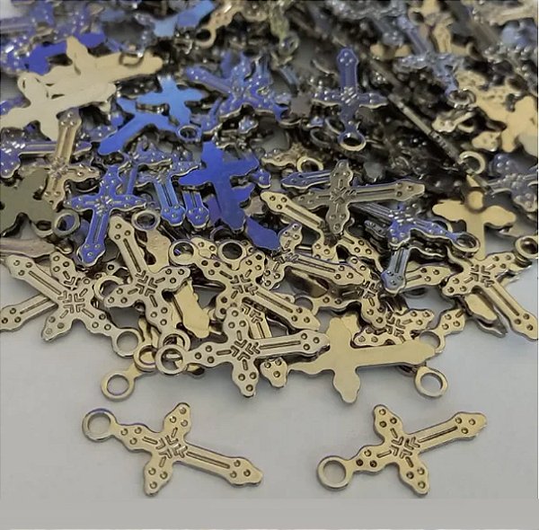 ACESSÓRIO EM AÇO INOXIDÁVEL 316L - CRUCIFIXO TAMANHO 2CM COMPOSIÇÃO 100% AÇO INOXIDÁVEL ACAC000006