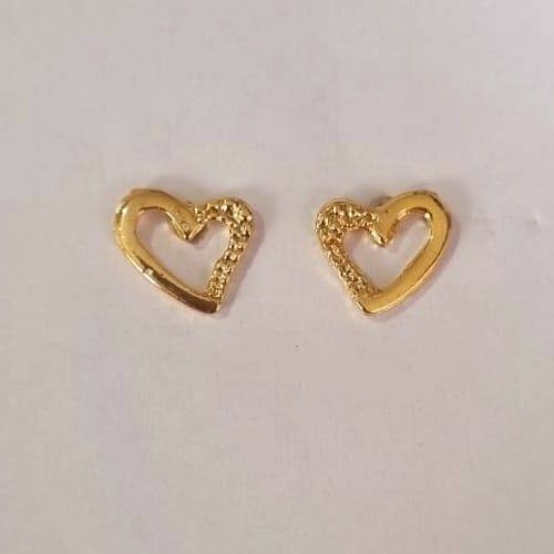 BRINCO FOLHEADO A OURO CORAÇÃO 9MM OUBR000015
