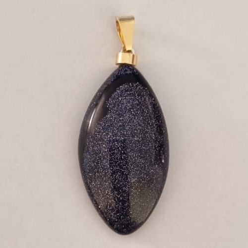 PINGENTE FOLHEADO A OURO PEDRA NATURAL BRILHO DAS ESTRELAS 34X16MM OUPG000006