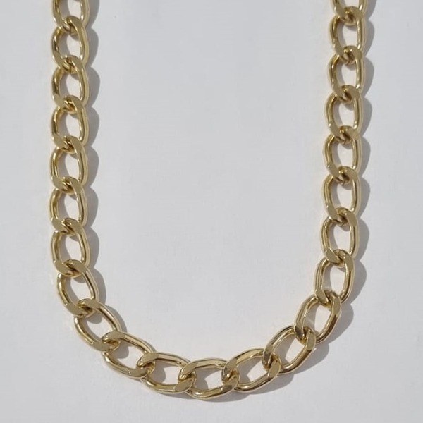 CORRENTE EM OURO 60CM LARGURA 9MM FECHO LAGOSTA OUCR000008