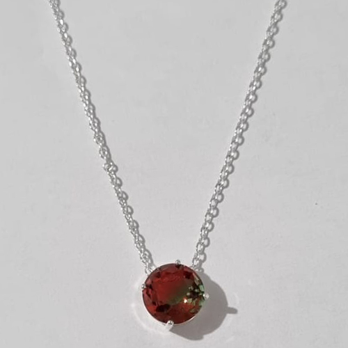 GARGANTILHA FOLHEADA A PRATA COM 50 MILÉSIMOS + VERNIZ DIAMOND CORRENTE CADEADO 45CM ZIRCÔNIA DUAS CORES 10MM PRGG000603