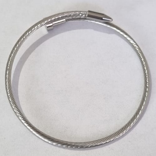 PULSEIRA (BRACELETE) EM AÇO INOXIDÁVEL ESTILO CABO DE AÇO COM PONTA LARGURA 2,2MM ACPS000326