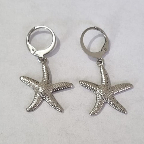 BRINCO EM AÇO INOXIDÁVEL ARGOLA DE PRESSÃO ESTRELA DO MAR 20MM ACBR0000120