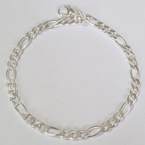 PULSEIRAS FOLHEADA A PRATA COM 50 MILÉSIMOS + VERNIZ DIAMOND 21CM 3X1 LARGURA 4MM PRPS000481