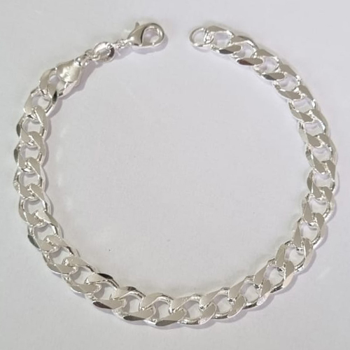 PULSEIRAS FOLHEADA A PRATA COM 50 MILÉSIMOS + VERNIZ DIAMOND 19CM LARGURA 6MM PRPS000482