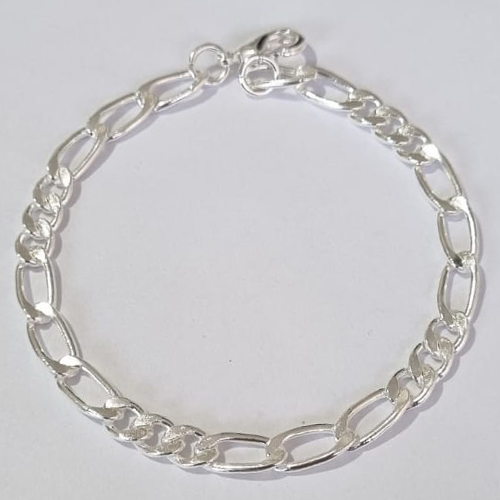 PULSEIRAS FOLHEADA A PRATA COM 50 MILÉSIMOS + VERNIZ DIAMOND 21CM 3X3 LARGURA 5MM PRPS000492