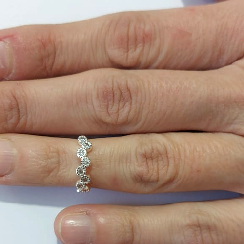 ANEL FOLHEADO A PRATA COM 50 MILÉSIMOS + VERNIZ DIAMOND ANEL FALANGE COM MICRO ZIRCÔNIA PRAN000034