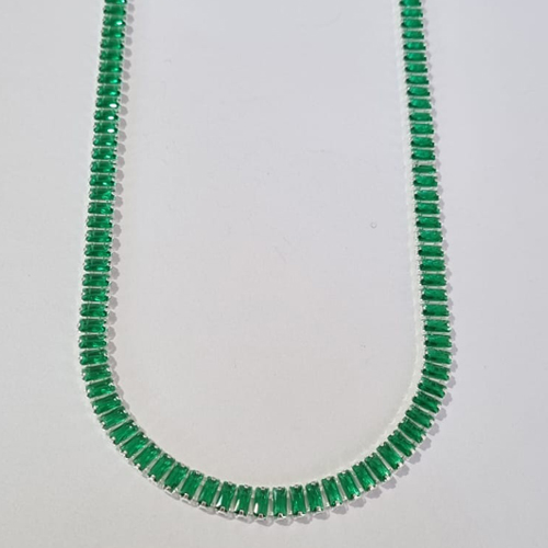 SHOCKER FOLHEADA A PRATA COM 50 MILÉSIMOS + VERNIZ DIAMOND ZIRCÔNIAS VERDES + EXTENSOR PRSH000076