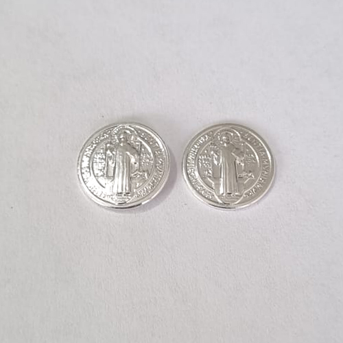 BRINCO FOLHEADO A PRATA COM 50 MILÉSIMOS + VERNIZ DIAMOND SÃO BENTO 12MM PRBR000654