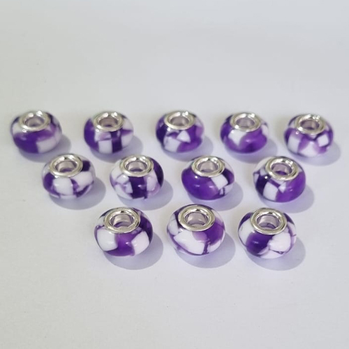 BERLOQUE  FOLHEADO A PRATA COM 50 MILÉSIMOS + VERNIZ DIAMOND SEPARADOR LILÁS 14MM (UNIDADE) PRBQ000113