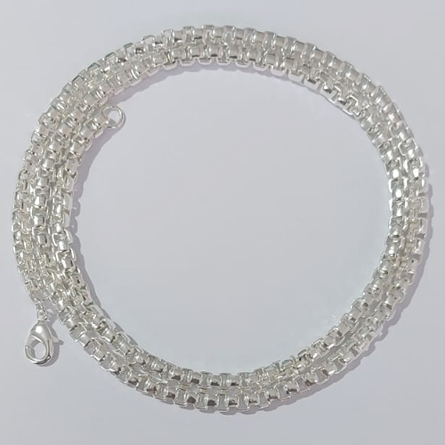 CORRENTE FOLHEADA A PRATA COM 50 MILÉSIMOS + VERNIZ DIAMOND CORRENTE 70CM LARGURA 5MM FECHO LAGOSTA PRCR000036