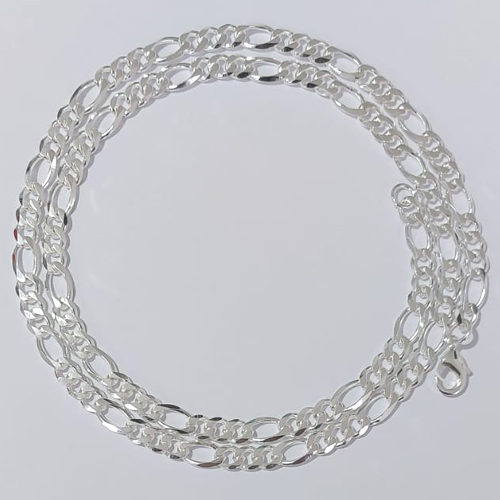 CORRENTE FOLHEADA A PRATA COM 50 MILÉSIMOS + VERNIZ DIAMOND CORRENTE 3X1 70CM LARGURA 7MM FECHO LAGOSTA PRCR000041