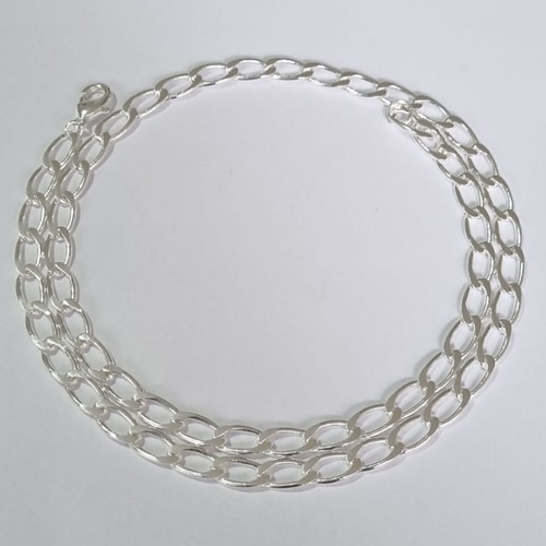CORRENTE FOLHEADA A PRATA COM 50 MILÉSIMOS + VERNIZ DIAMOND CORRENTE 56CM LARGURA 5MM FECHO LAGOSTA PRCR000051