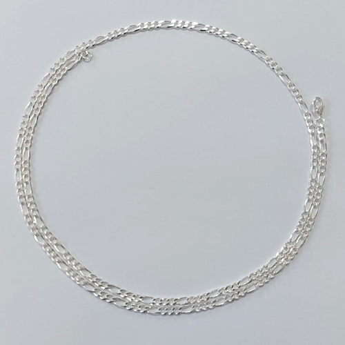 CORRENTE FOLHEADA A PRATA COM 50 MILÉSIMOS + VERNIZ DIAMOND CORRENTE 60CM 3X1 LARGURA 2,5MM PRCR0000057
