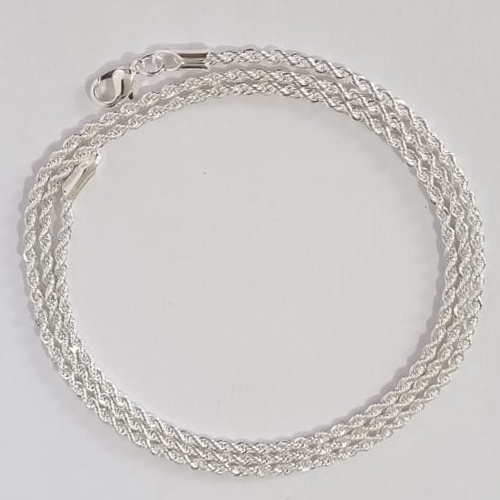 CORRENTE FOLHEADA A PRATA COM 50 MILÉSIMOS + VERNIZ DIAMOND CORDÃO BAIANO 57CM LARGURA 1.9MM PRCR000058