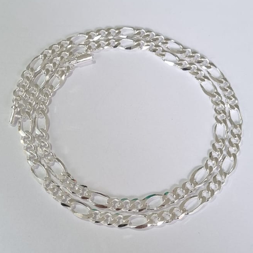 CORRENTE FOLHEADA A PRATA COM 50 MILÉSIMOS + VERNIZ DIAMOND CORRENTE 3X1 68CM LARGURA 7MM FECHO CANHÃO PRCR000060