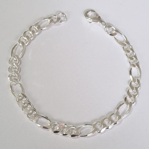 PULSEIRA FOLHEADA A PRATA COM 50 MILÉSIMOS + VERNIZ DIAMOND 18CM 3X1 LARGURA 6MM FECHO LAGOSTA PRPS000614