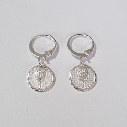 BRINCO FOLHEADO A PRATA COM 50 MILÉSIMOS + VERNIZ DIAMOND ARGOLA DE PRESSÃO BEACH TENNIS 12MM PRBR000764
