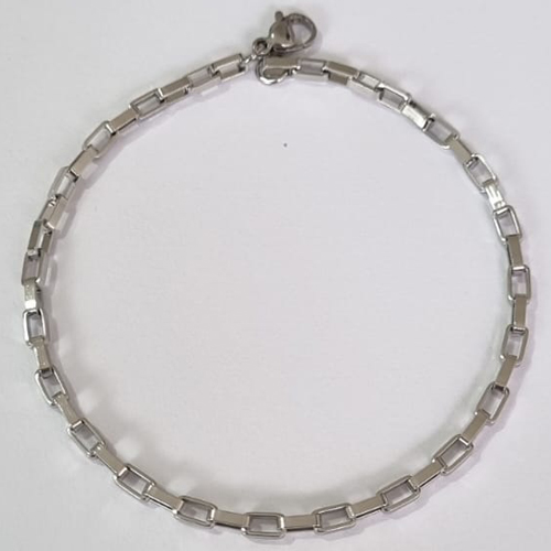 PULSEIRA EM AÇO INOXIDÁVEL TIJOLINHO 20CM LARGURA 1MM FECHO LAGOSTA ACPS000394