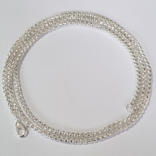 CORRENTE FOLHEADA A PRATA COM 50 MILÉSIMOS + VERNIZ DIAMOND 65CM LARGURA 1.5MM FECHO LAGOSTA PRCR000089