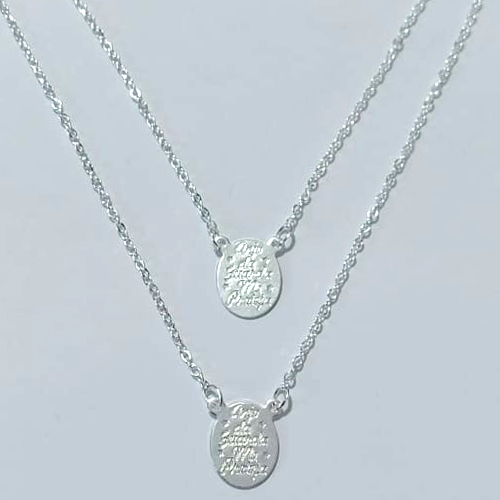 ESCAPULÁRIO FOLHEADO A PRATA COM 50 MILÉSIMOS + VERNIZ DIAMOND ANJO DA GUARDA 11MM PRES000053