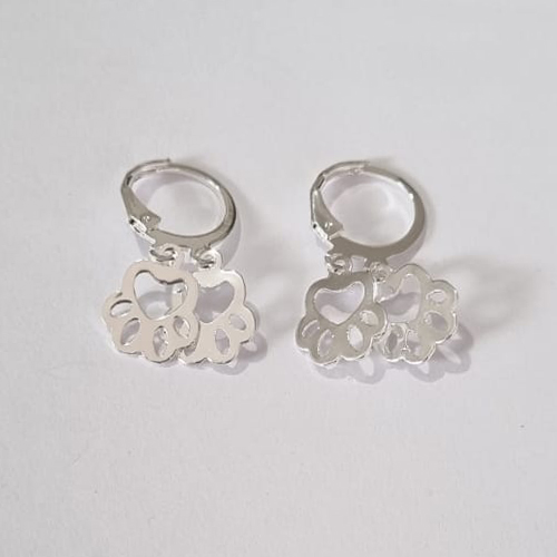 BRINCO FOLHEADO A PRATA COM 50 MILÉSIMOS + VERNIZ DIAMOND ARGOLA DE PRESSÃO PATINHA DUPLA 10MM PRBR000838