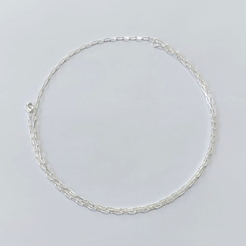 CORRENTE FOLHEADA A PRATA COM 50 MILÉSIMOS + VERNIZ DIAMOND CORRENTE ESTILO CARTIER 60CM LARGURA 1MM PRCR000112