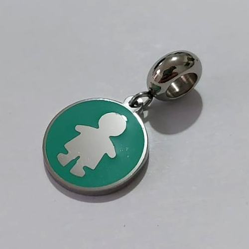 BERLOQUE EM AÇO INOXIDÁVEL 316L PINGENTE MENINO 14X14MM ACBQ000012